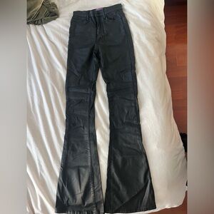 Edikted Black Leather Flared Pants
